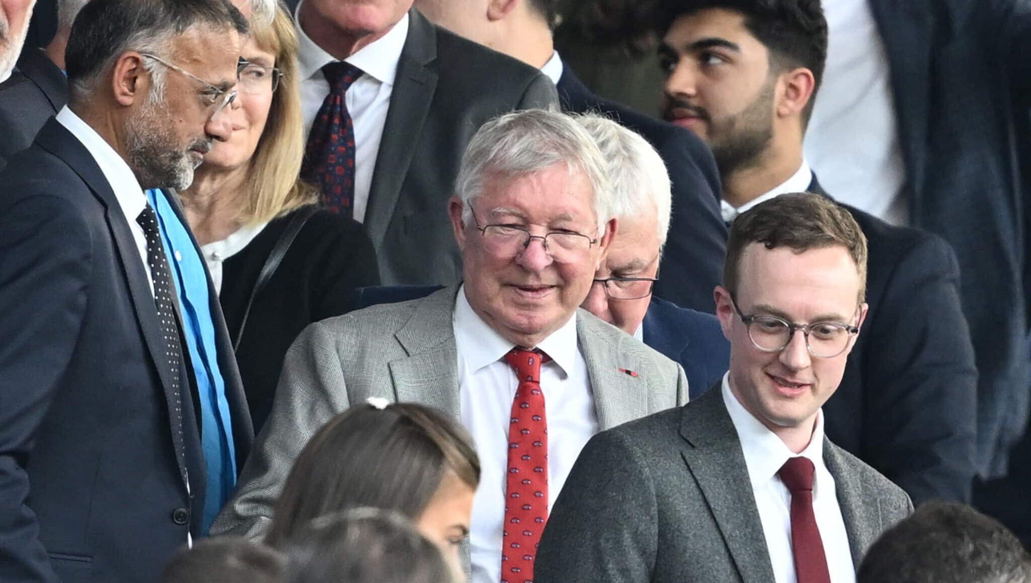 Sir Alex Ferguson looks on during the Premier League match between Man United and Arsenal FC at Old Trafford on May 12, 2024 in Manchester, England.
