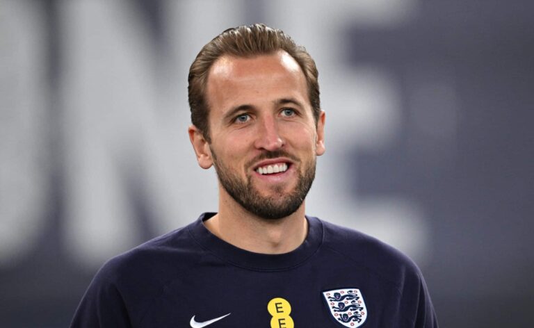 Harry Kane of England looks on prior to the UEFA Nations League 2024/25 League B Group B2 match between Greece and England at Athens Olympic Stadium on November 14, 2024 in Athens, Greece.