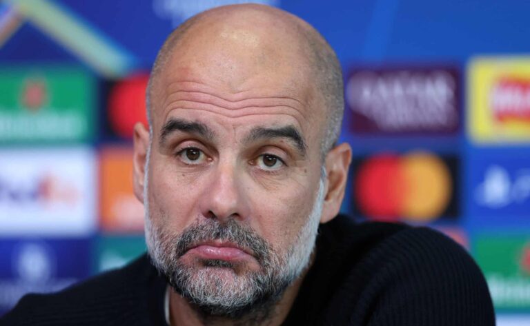 Pep Guardiola, Manager of Man City speaks to the press during the UEFA Champions League 2024/25 League Phase MD5 training and press conference at Manchester City Football Academy on November 25, 2024 in Manchester, England.