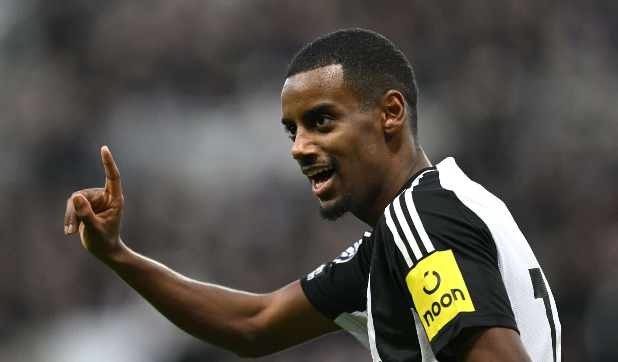 Alexander Isak of Newcastle United reacts during the Premier League match between Newcastle United FC and Aston Villa FC at St James' Park on December 26, 2024 in Newcastle upon Tyne, England.