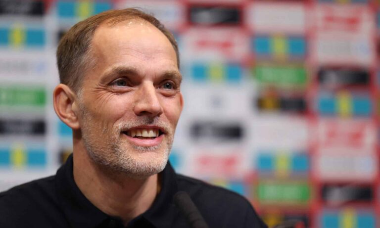 England head coach Thomas Tuchel attends a press conference at Wembley Stadium on March 14, 2025 in London, England.