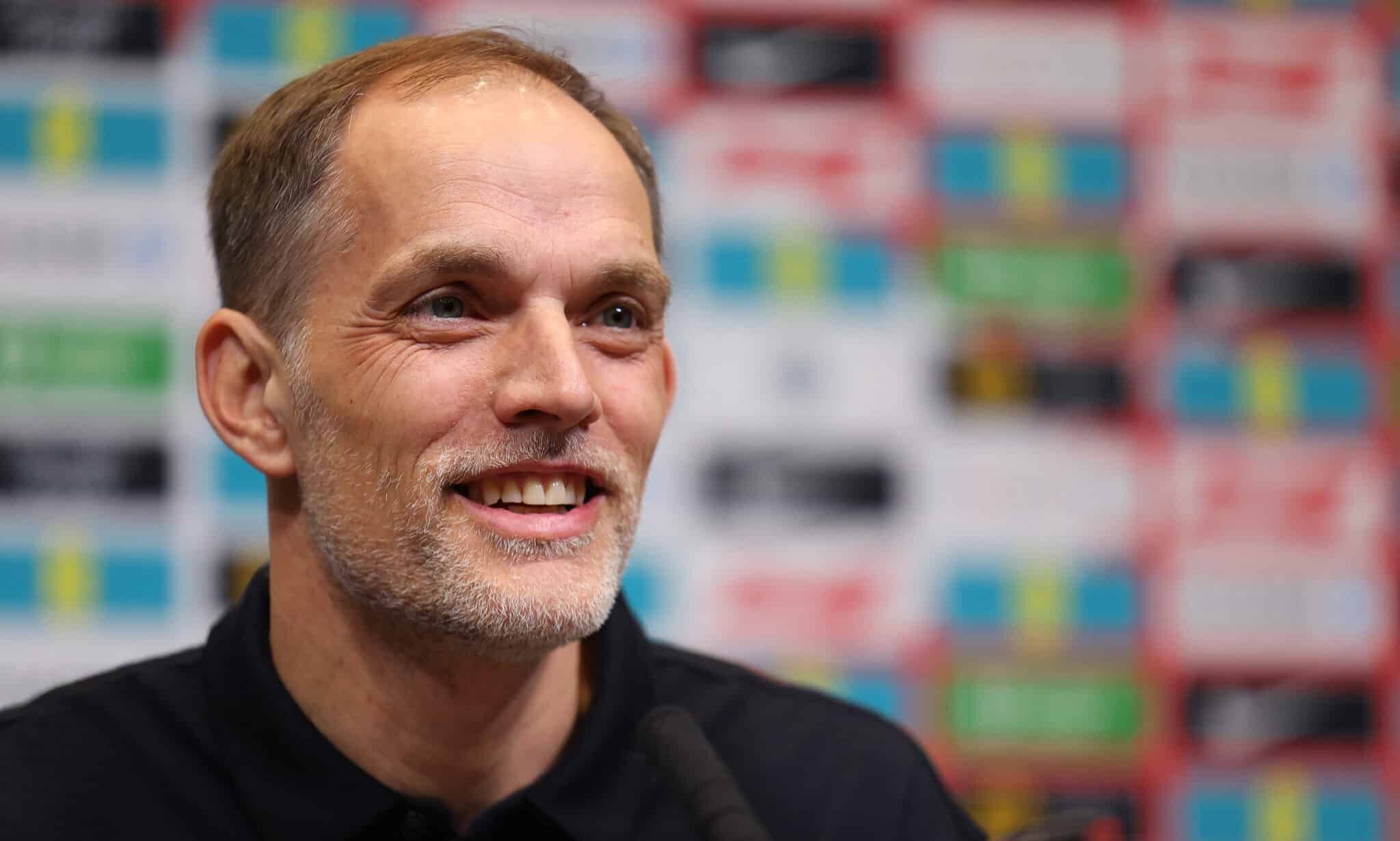England head coach Thomas Tuchel attends a press conference at Wembley Stadium on March 14, 2025 in London, England.