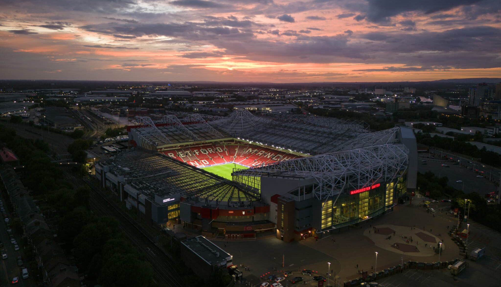 Man United stadium Old Trafford after the Premier League match between Manchester United and Arsenal FC on September 04, 2022 in Manchester, England.