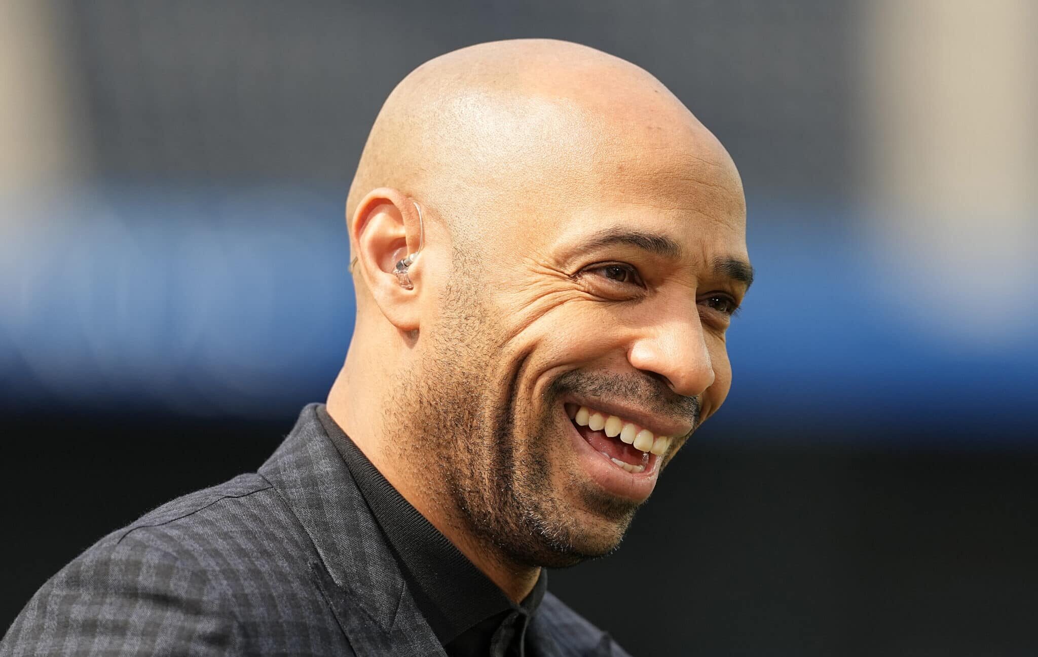 Thierry Henry reacts prior to a CONCACAF Nations League semifinal match between the United States and Panama at SoFi Stadium on March 20, 2025 in Inglewood, California.