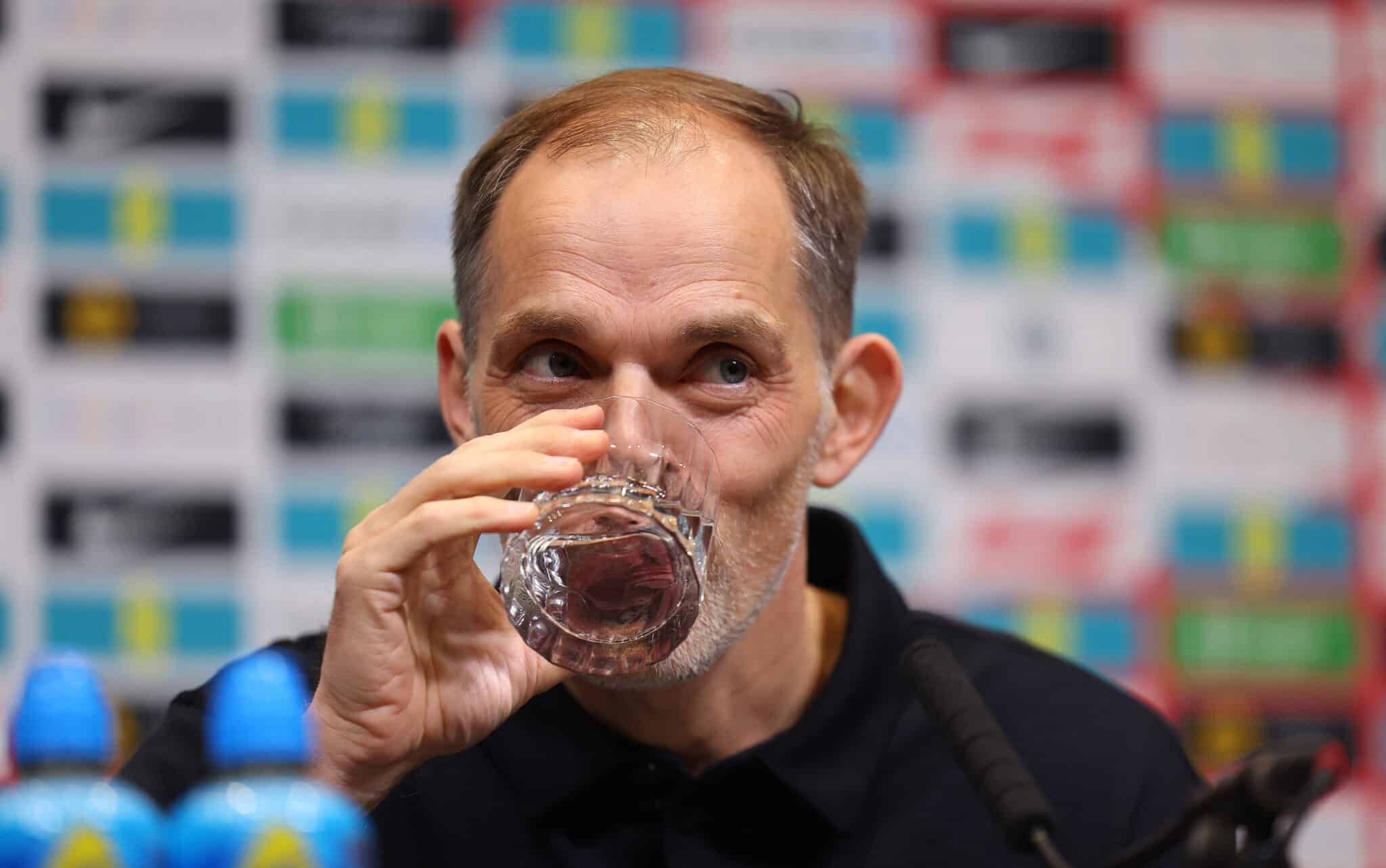 Thomas Tuchel, England's head coach, attends a press conference at Wembley Stadium on March 14, 2025 in London, England.
