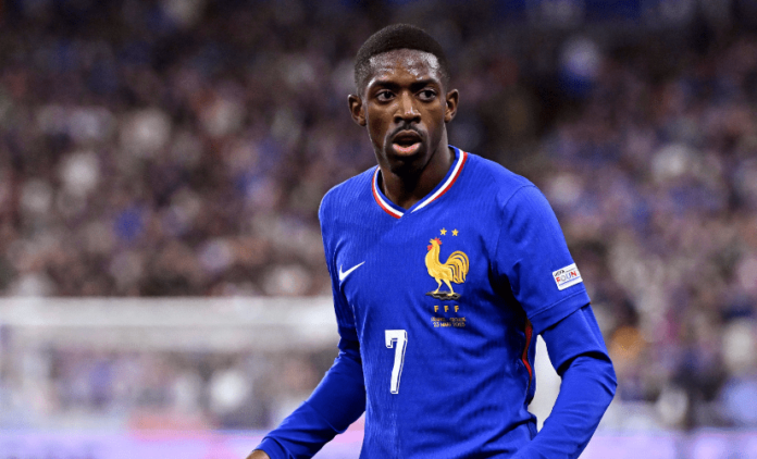 France forward Ousmane Dembele in action.