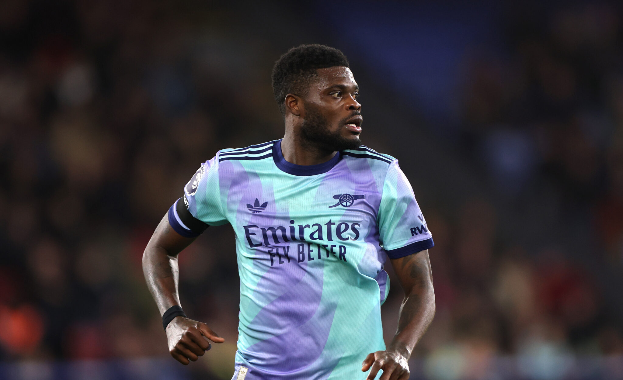 Thomas Partey of Arsenal during the Premier League match between Crystal Palace FC and Arsenal FC at Selhurst Park on December 21, 2024 in London, England.
