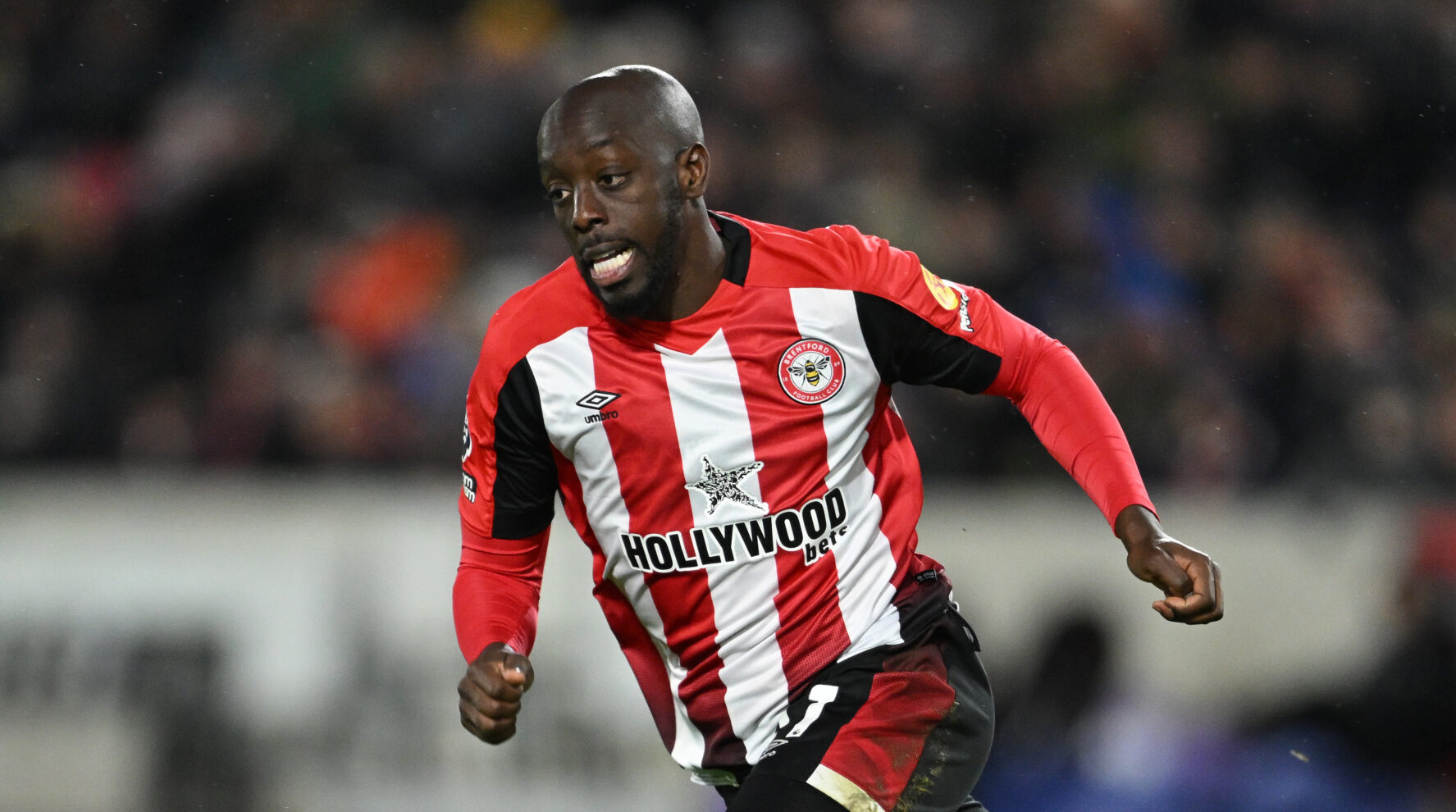 Yoane Wissa, now of Newcastle United, in action during the Premier League match between Brentford FC and Newcastle United FC at Brentford Community Stadium on December 07, 2024 in Brentford, England.