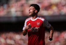 Latest Arsenal injury news on Rice, Saliba, Trossard and Mosquera Declan Rice of Arsenal during the pre-season friendly match between Arsenal and Athletic Club at Emirates Stadium on August 09, 2025 in London, England.