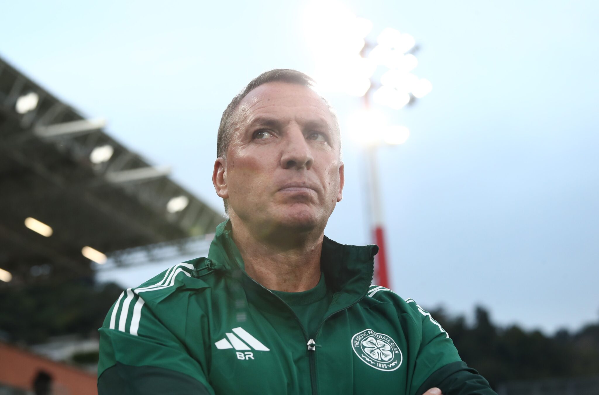 Celtic FC manager Brendan Rodgers looks on before the Como Cup match between Al-Ahli and Celtic FC at Giuseppe Sinigaglia Stadium on July 26, 2025 in Como, Italy.