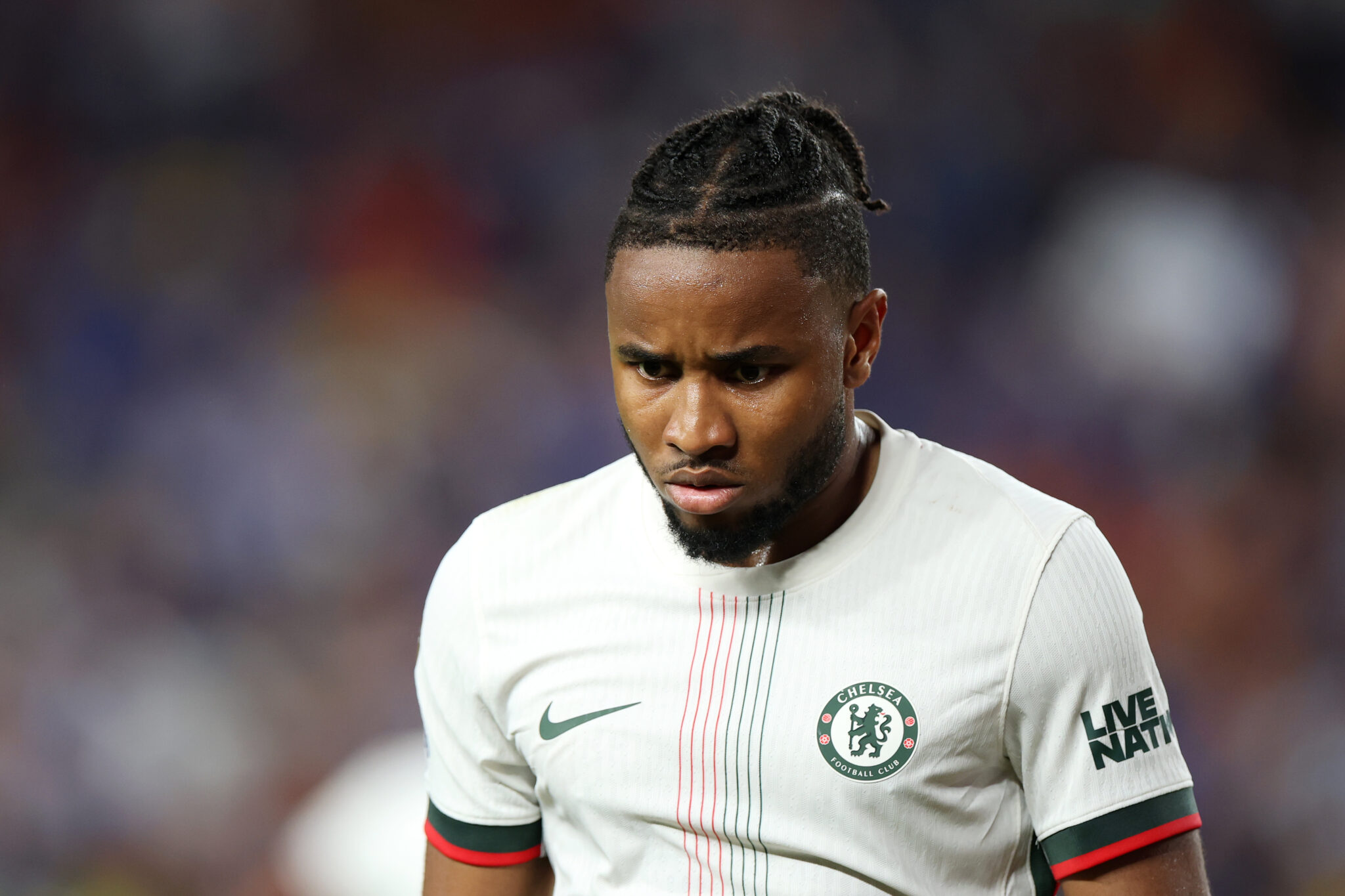 Christopher Nkunku #18 of Chelsea FC looks on during the FIFA Club World Cup 2025 group D match between Esperance de Tunis and Chelsea FC at Lincoln Financial Field on June 24, 2025 in Philadelphia, Pennsylvania.
