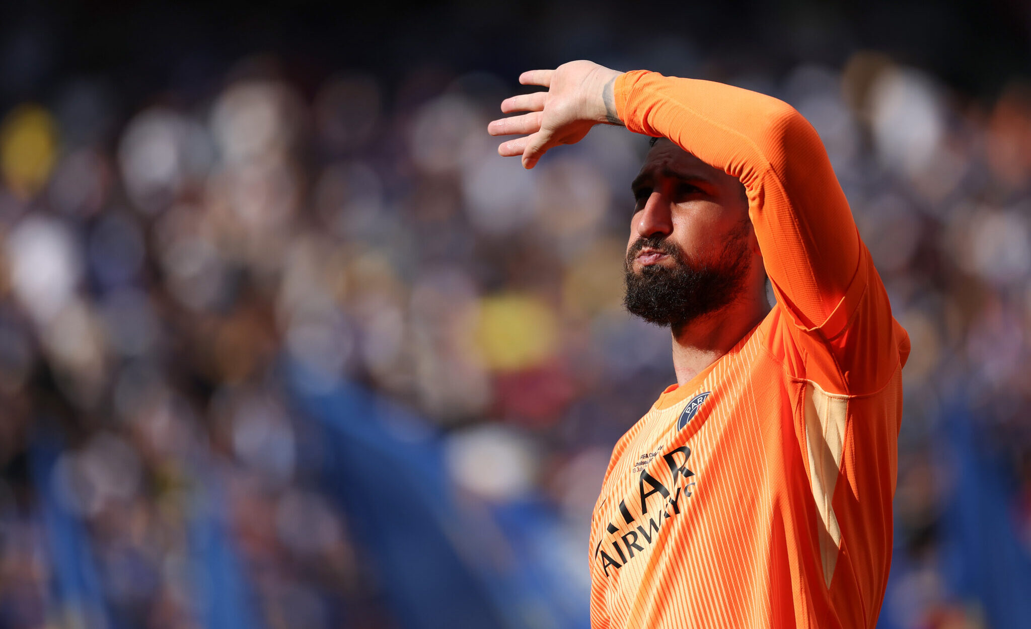 Gianluigi Donnarumma #1 of PSG reacts following the FIFA Club World Cup 2025 Final match between Chelsea FC and Paris Saint-Germain at MetLife Stadium on July 13, 2025 in East Rutherford, New Jersey.