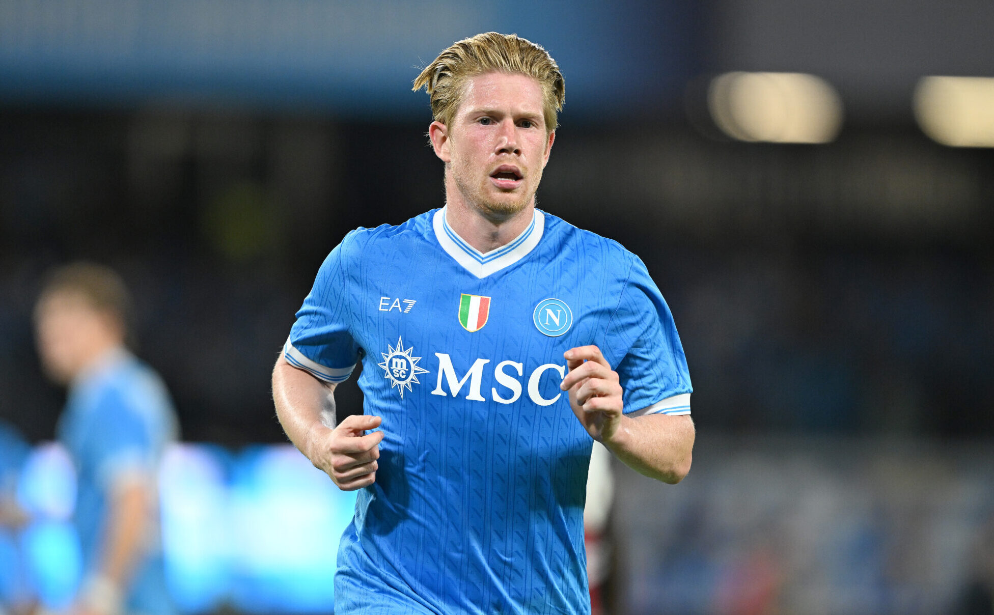 Napoli midfielder Kevin De Bruyne of SSC Napoli during the Serie A match between SSC Napoli and Cagliari Calcio at Stadio Diego Armando Maradona on August 30, 2025 in Naples, Italy.