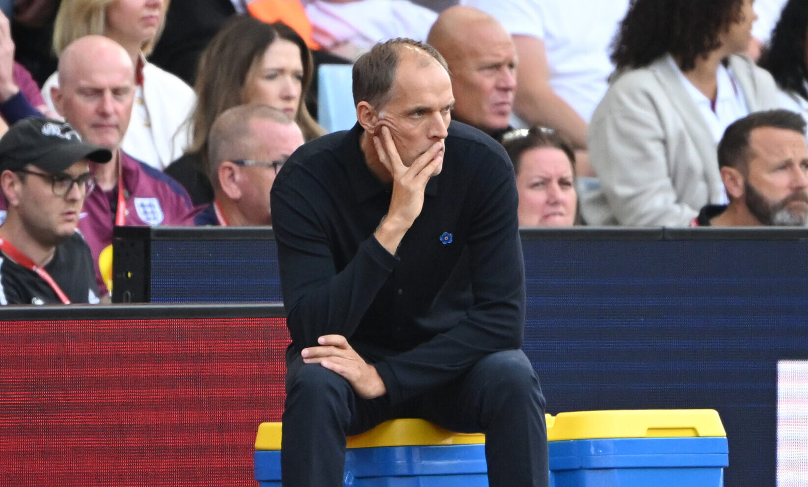 Thomas Tuchel, Head Coach of England, looks on during the FIFA World Cup 2026 qualifier match between England and Andorra at Villa Park on September 06, 2025 in Birmingham, England.