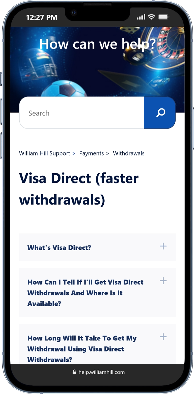 William hill withdrawal