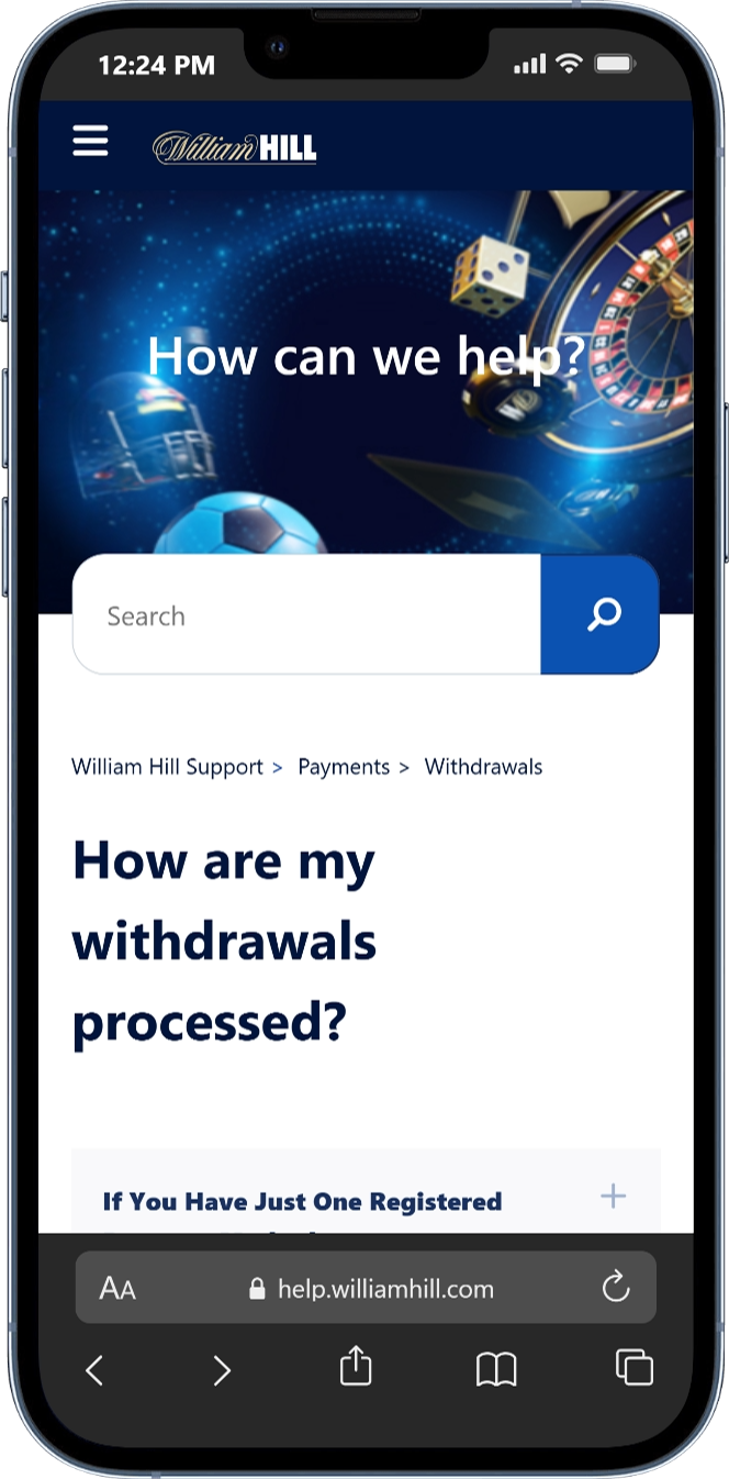 William Hill withdrawal