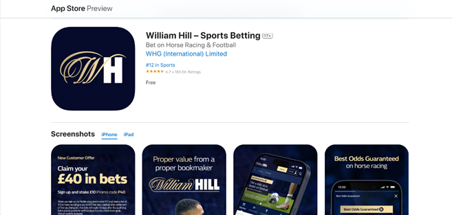 How to Download the William Hill iOS App
William Hill app store