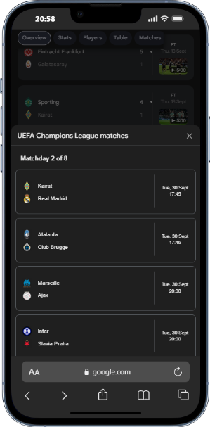 Champions League Fixtures + Offer Pairings: Matchday 2