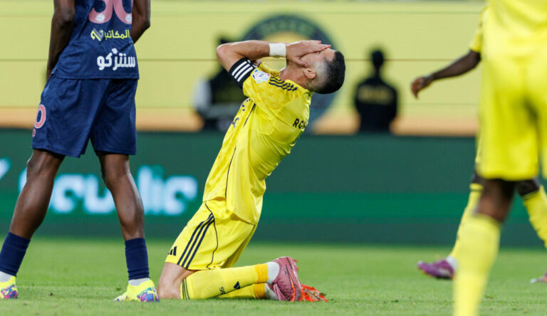 Cristiano Ronaldo of team Al-Nassr FC during the Saudi Pro League match between Al Nassr and Al Fayha at Al Awwal Park on November 1, 2025 in Riyadh, Saudi Arabia.