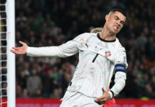 Ronaldo meltdown, Sky Sports Halo fiasco, Luis Rubiales egged Cristiano Ronaldo of Portugal reacts during the FIFA World Cup 2026 qualifier match between Republic of Ireland and Portugal at Aviva Stadium on November 13, 2025 in Dublin, Ireland.