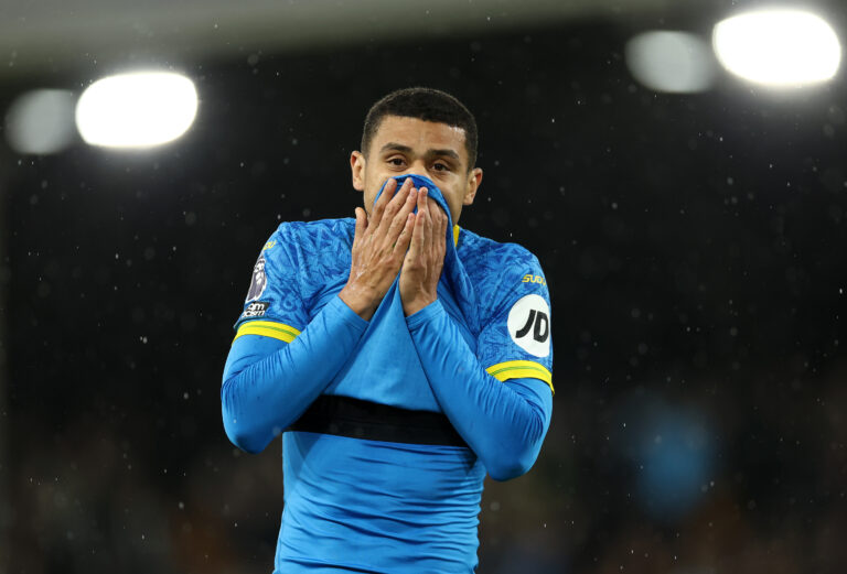 Premier League - Andre of Wolves reacts after the team's defeat in the Premier League match between Fulham and Wolverhampton Wanderers at Craven Cottage on November 01, 2025 in London, England.