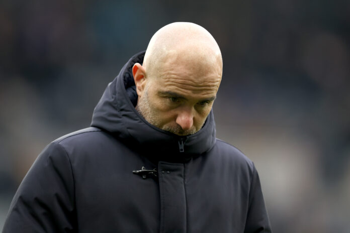 Enzo Maresca, Manager of Chelsea, looks on prior to the Premier League match between Newcastle United and Chelsea at St James' Park on December 20, 2025 in Newcastle upon Tyne, England.