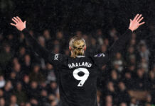 The fastest players to 100 Premier League goals Erling Haaland of Man City celebrates scoring his team's first goal, making him the fastest Premier League player to score 100 goals during the Premier League match between Fulham and Manchester City at Craven Cottage on December 02, 2025 in London, England.