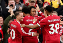 Premier League Team of the Weekend: Ekitike, Rogers, Wilson Hugo Ekitike of Liverpool celebrates scoring his team's first goal with his teammates during the Premier League match between Liverpool and Brighton & Hove Albion at Anfield on December 13, 2025 in Liverpool, England.