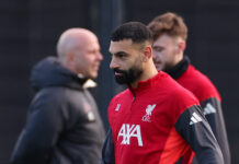 The big Champions League talking points ahead of Matchday 6 Mo Salah of Liverpool looks on as Arne Slot, Manager of Liverpool, is seen during a Liverpool Training Session at AXA Training Centre on December 08, 2025 in Kirkby, England.