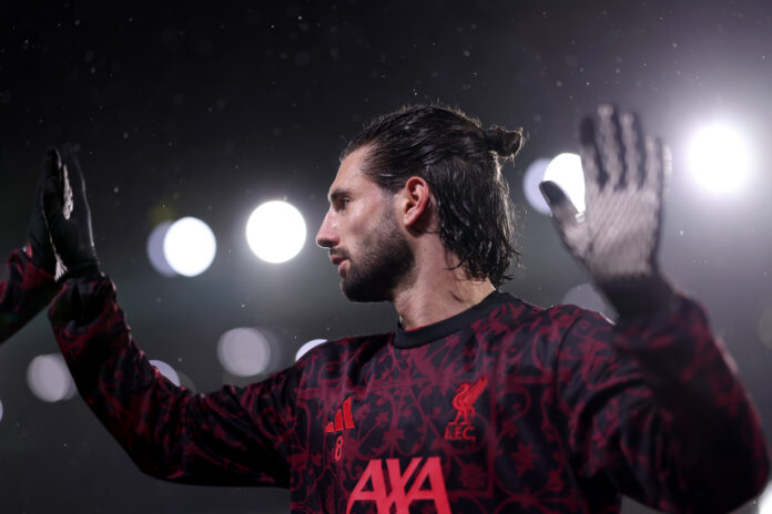 Dominik Szoboszlai of Liverpool warms up prior to the Premier League match between Leeds United and Liverpool at Elland Road on December 06, 2025 in Leeds, England.