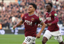 The fastest goals in the Premier League so far this season Mateus Fernandes of West Ham United celebrates scoring his team's first goal during the Premier League match between West Ham United and Aston Villa at London Stadium on December 14, 2025 in London, England.