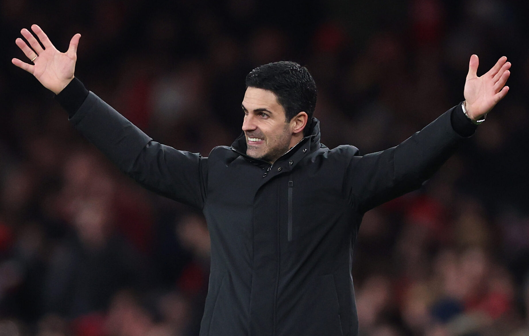 Arsenal Manager Mikel Arteta during the Premier League match between Arsenal and Manchester United at Emirates Stadium on January 25, 2026 in London, England.