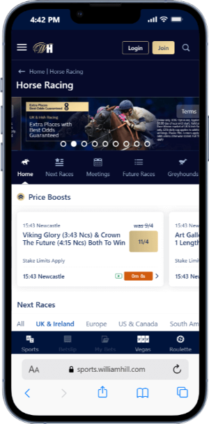 Horse Racing betting with William Hill 