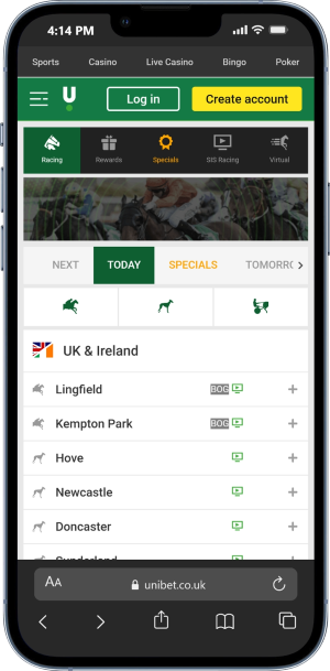 Horse Racing betting with Unibet