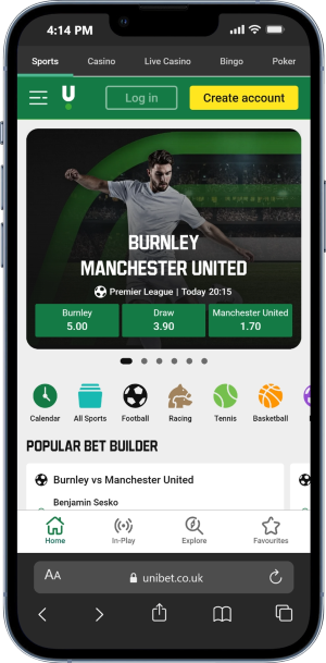 Football betting with Unibet