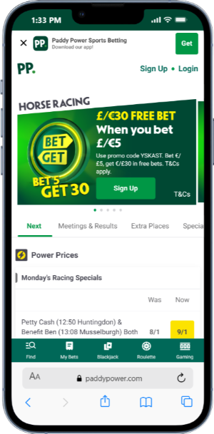 Horse Racing betting with Paddy Power
