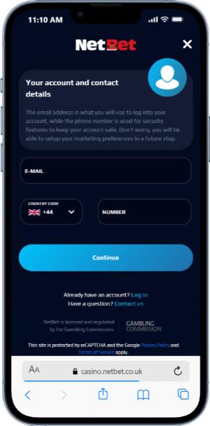Getting started with NetBet registration
easy to register