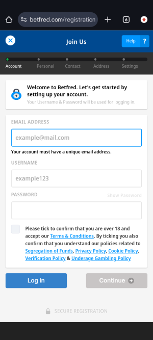 Getting Started with Betfred Registration:
Easy to Register