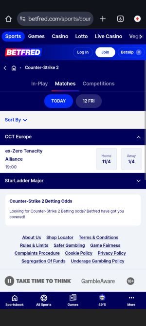E-sport Options with Betfred
