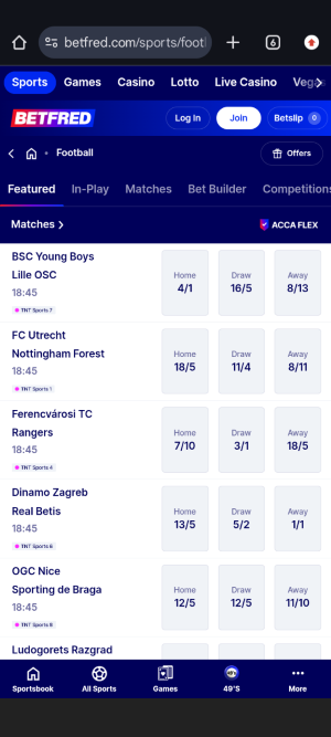Football betting with Betfred