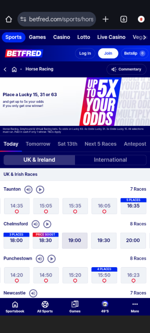 Horse Racing betting with Betfred