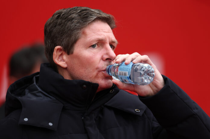 Crystal Palace manager Oliver Glasner reacts during the Premier League match between Sunderland and Crystal Palace at Stadium of Light on January 17, 2026 in Sunderland, England.