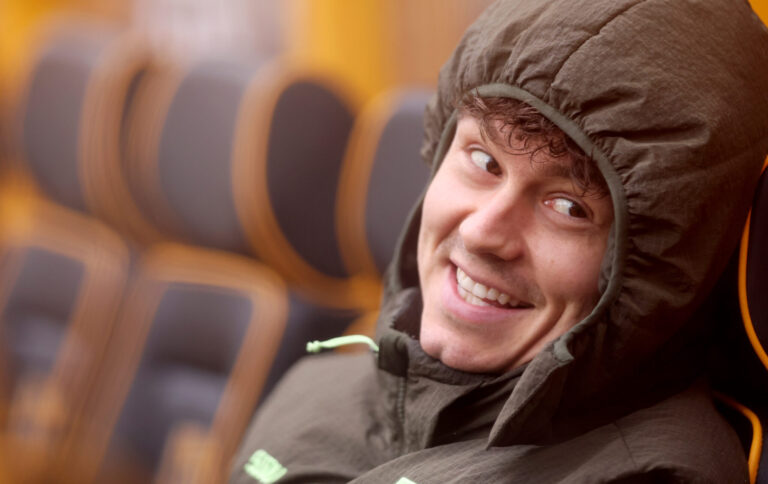 Premier League - Jorgen Strand Larsen looks on from the dugout prior to the Premier League match between Wolverhampton Wanderers and Bournemouth at Molineux on January 31, 2026 in Wolverhampton, England.