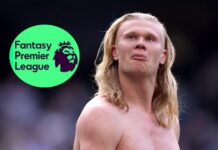 Fantasy Premier League: Double gameweek confirmed as Man City vs Palace moved Fantasy Premier League - Man City striker Erling Haaland next to the FPL logo.