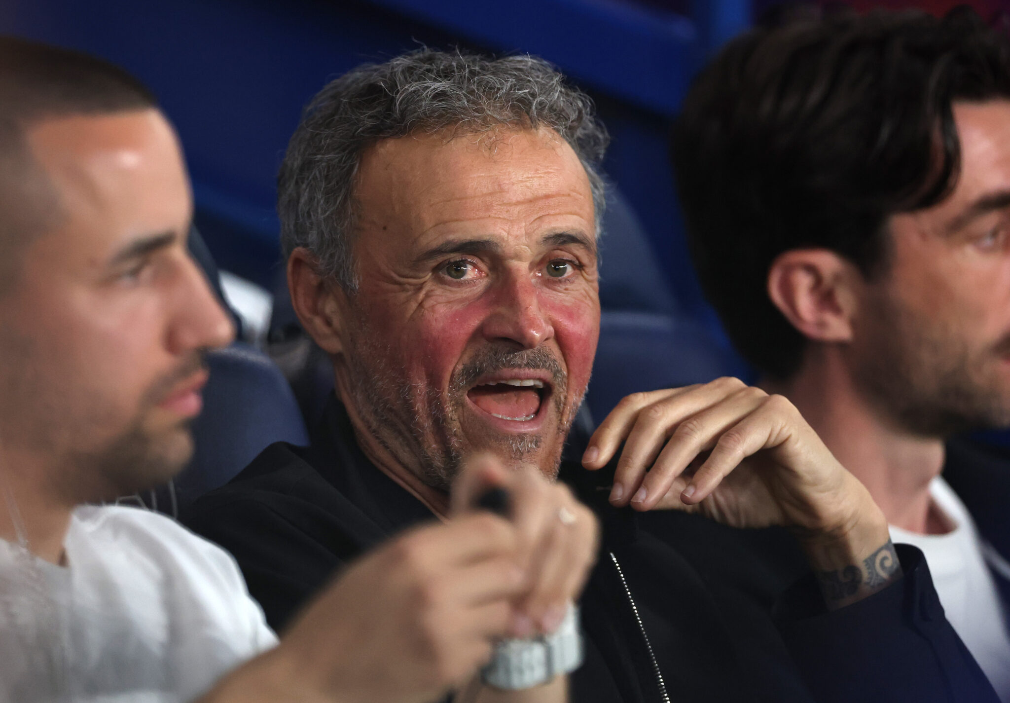 Luis Enrique, Head Coach of PSG, looks on prior to the UEFA Champions League 2025/26 Quarter-Final First Leg match between Paris Saint-Germain FC and Liverpool FC at Parc des Princes on April 08, 2026 in Paris, France.