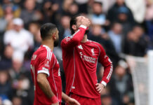 Szoboszlai makes alarming Liverpool admission following Man City drubbing Mo Salah and Dominik Szoboszlai of Liverpool react after conceding the third goal, scored by Antoine Semenyo of Manchester City during the Emirates FA Cup Quarter Final match between Manchester City and Liverpool at Etihad Stadium on April 04, 2026 in Manchester, England.