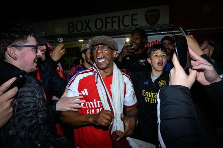We deserve it! Ian Wright celebrates Arsenal title win