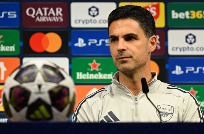 Arsenal manager Mikel Arteta addresses the media during the press conference one day ahead of the UEFA Champions League 2026 Final at Puskas Arena on May 29, 2026 in Budapest, Hungary.