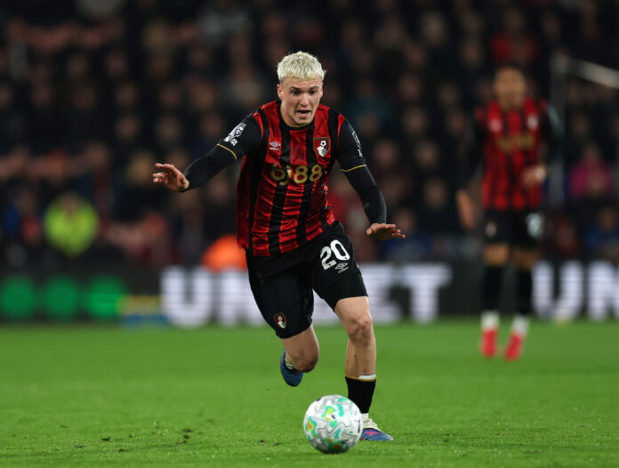 Alex Jimenez of Bournemouth of Brentford during the Premier League match between Bournemouth and Brentford at Vitality Stadium on March 03, 2026 in Bournemouth, England.