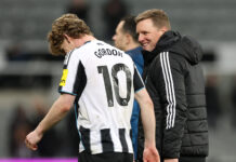 Howe insists Gordon ‘committed’ to Newcastle amid Bayern talks Eddie Howe, Manager of Newcastle United, celebrates victory with Anthony Gordon following the Premier League match between Newcastle United and Manchester United at St James' Park on March 04, 2026 in Newcastle upon Tyne, England.